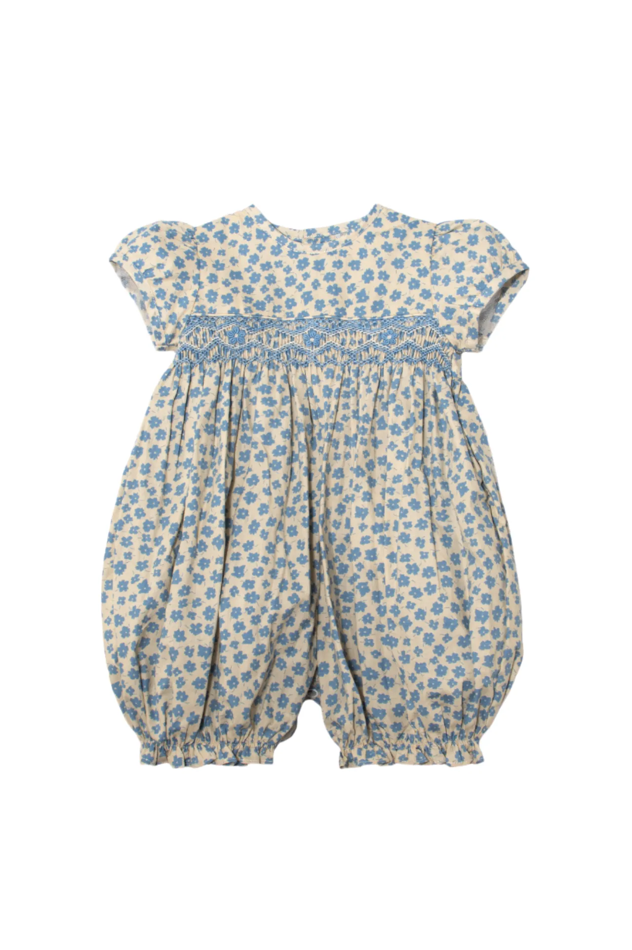 20143-Blue Shortsleeve Baby Boy Romper
