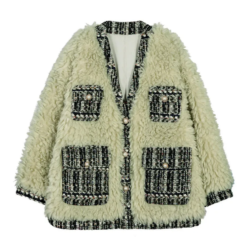 8GIRLS DESIGN TEDDY BUTTON THROUGH COAT