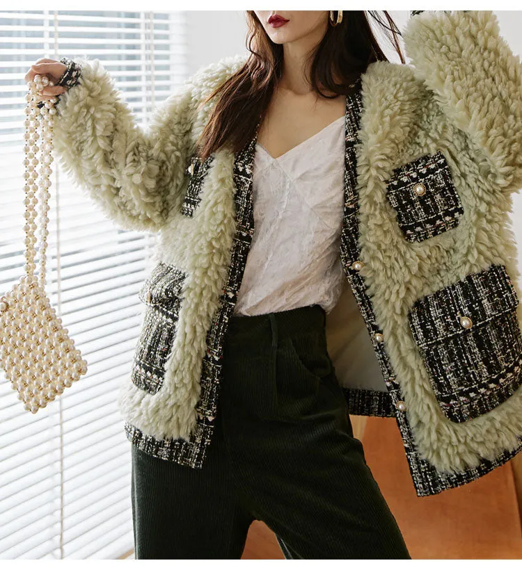 8GIRLS DESIGN TEDDY BUTTON THROUGH COAT