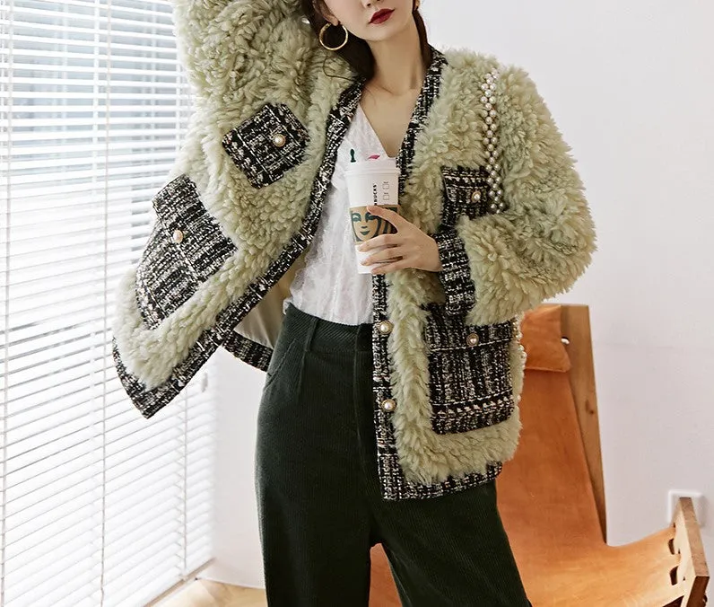 8GIRLS DESIGN TEDDY BUTTON THROUGH COAT