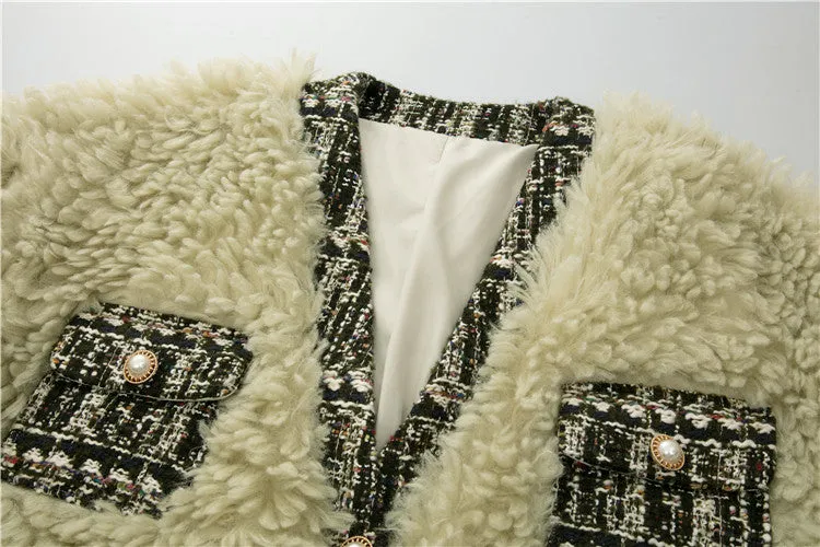 8GIRLS DESIGN TEDDY BUTTON THROUGH COAT