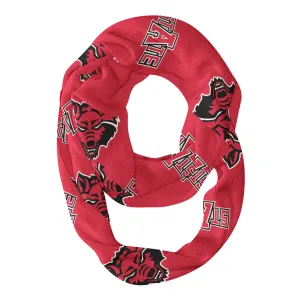 Arkansas State Red Wolves Repeat Logo Game Day Collegiate Women Light Weight Ultra Soft Infinity Scarf by Vive La Fete