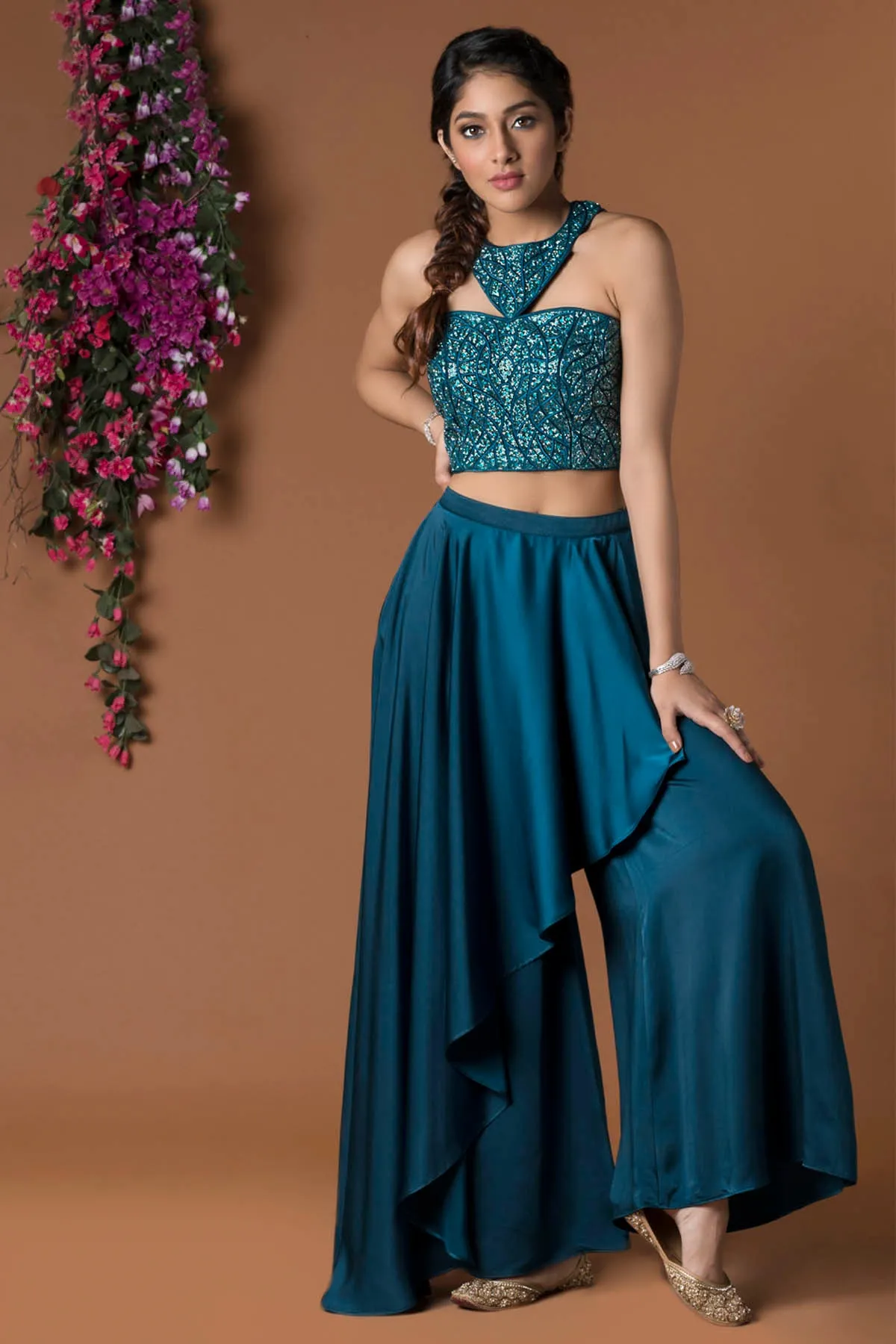 Asymmetric Draped Pant Set