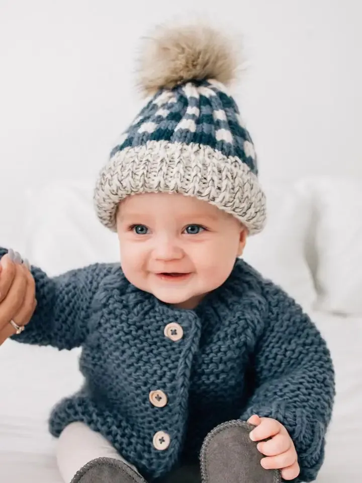 Atlantic Buffalo Check Pom Pom Beanie Hat