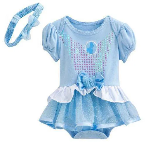 Baby Romper  Cinderella Romper with Headband