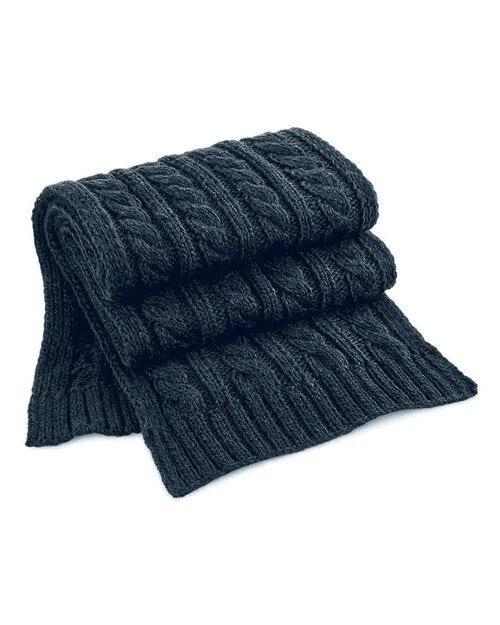 Beechfield Cable Knit Melange Scarf