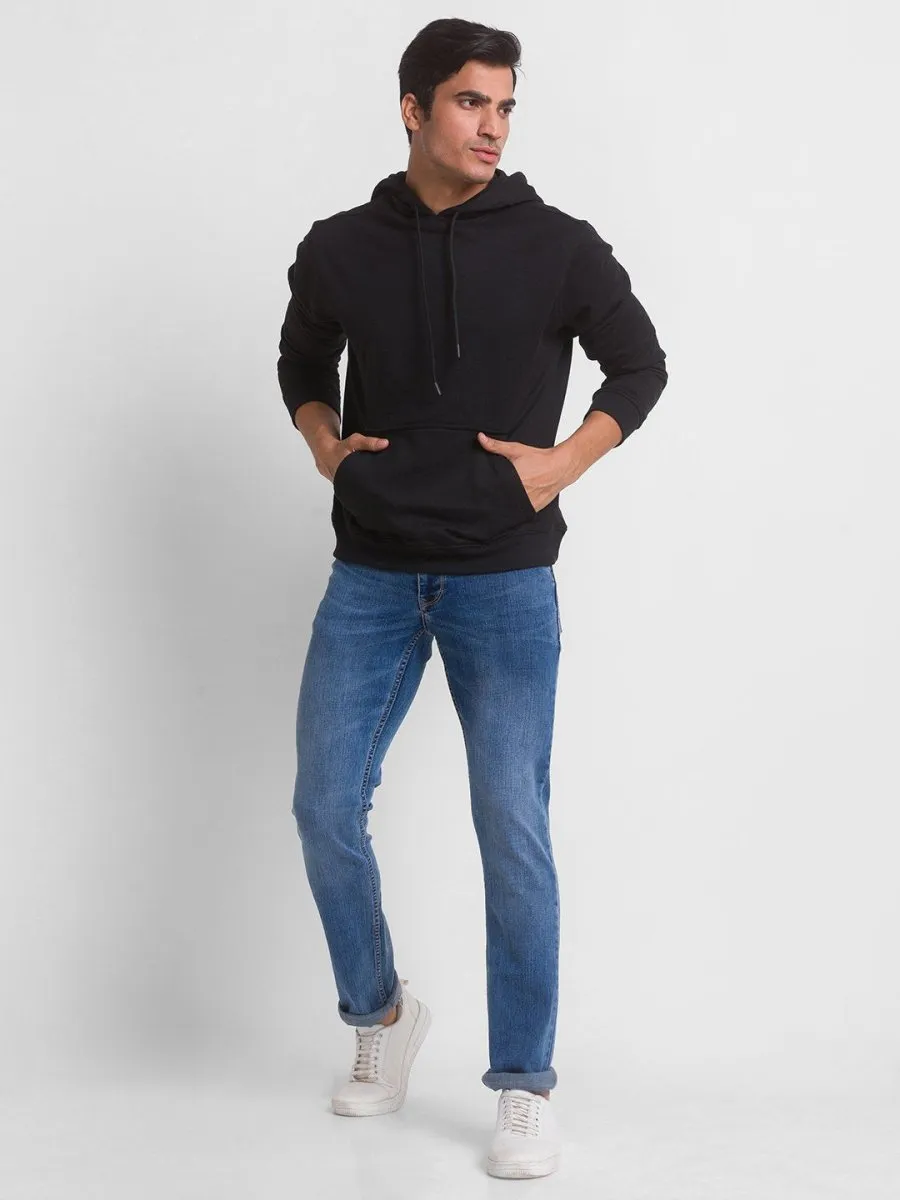 Black Relaxed Fit Hoodie |  Recycled Polyester & Recycled Cotton Blend
