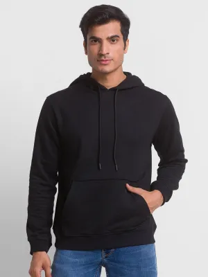 Black Relaxed Fit Hoodie |  Recycled Polyester & Recycled Cotton Blend