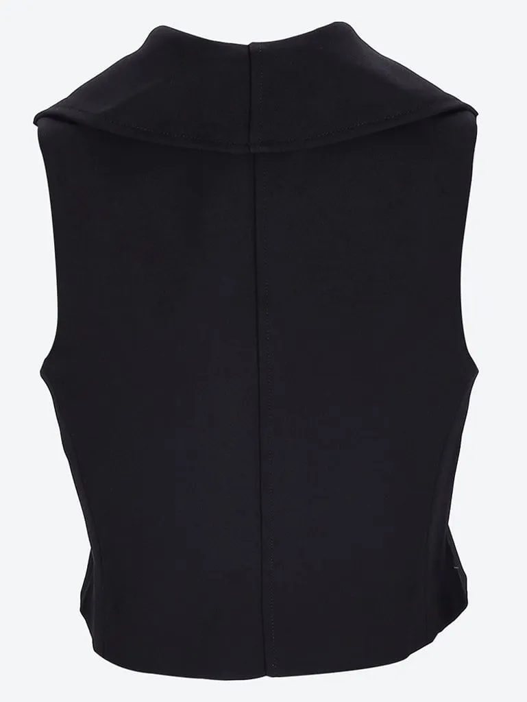 Bonded crepe zip vest