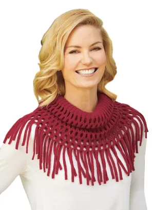 Britt's Knits Women's Fringe Benefits Infinity Scarf, Ivory, One Size