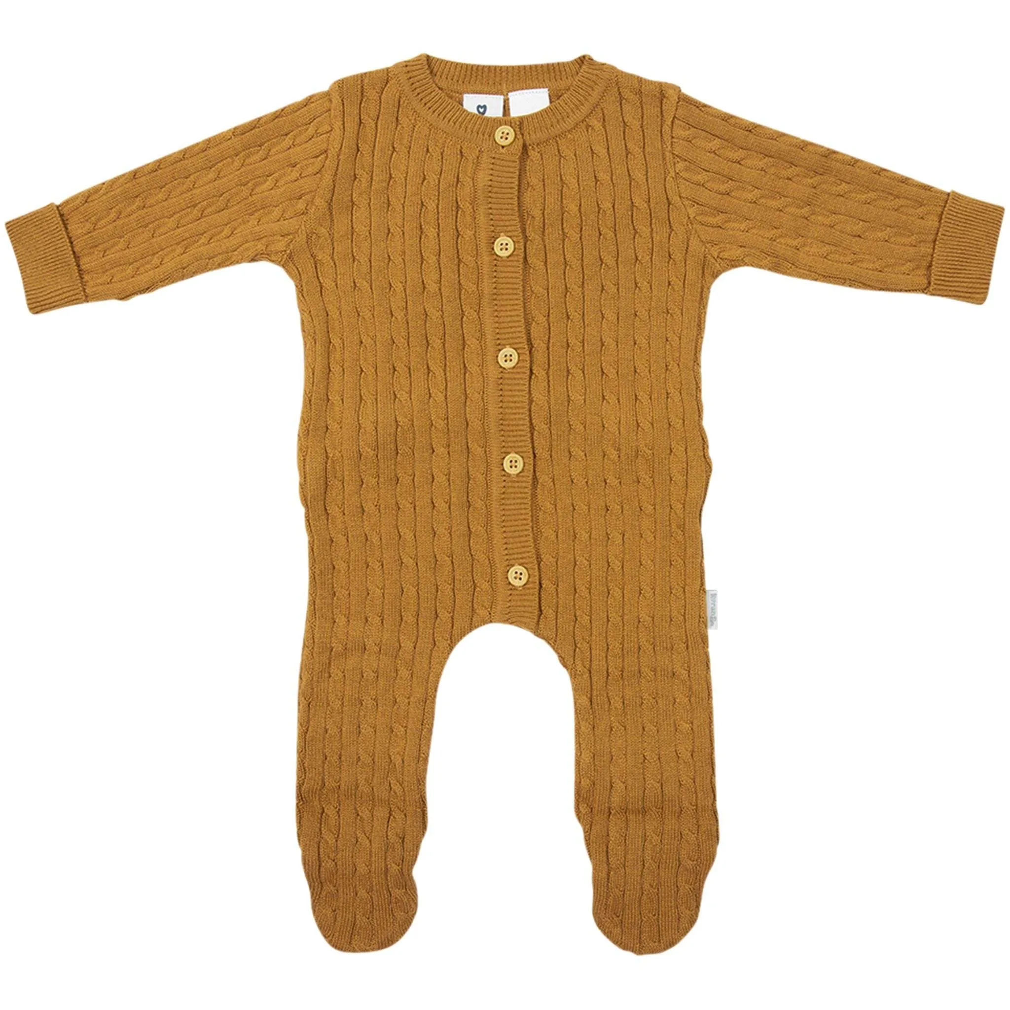 Cable Knit Romper Brown