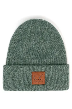 C.C. HEATHERED BOYFRIEND BEANIE (FOREST GREEN)