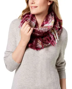 Charter Club Boucle Plaid Infinity Scarf (Black/Multi, One Size)