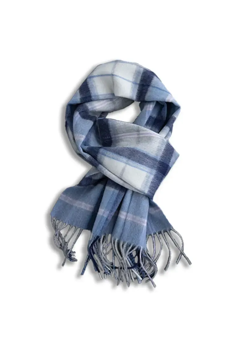 Classic British Style 100 Cashmere Plaid Winter Scarf