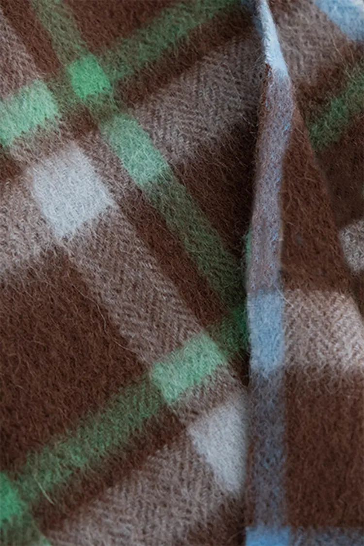 Classic British Style 100 Cashmere Plaid Winter Scarf