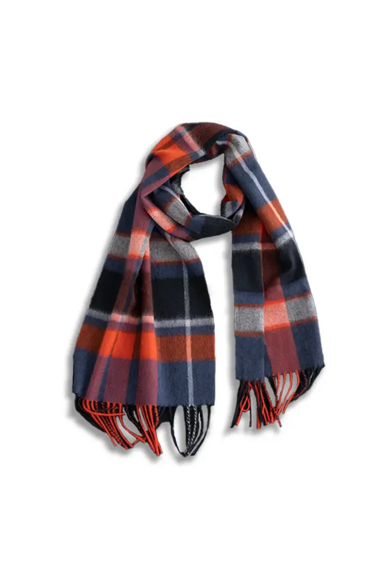 Classic British Style 100 Cashmere Plaid Winter Scarf