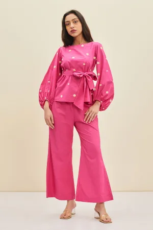 Cotton Poplin Flared Pants