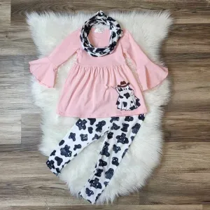 Cow Print Cowboy Ghost Legging Set