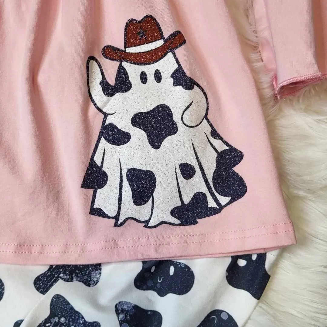 Cow Print Cowboy Ghost Legging Set