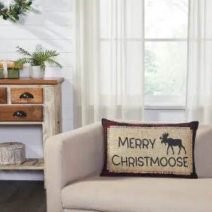 Cumberland Plaid "Merry Christmoose" Pillow 14x22"