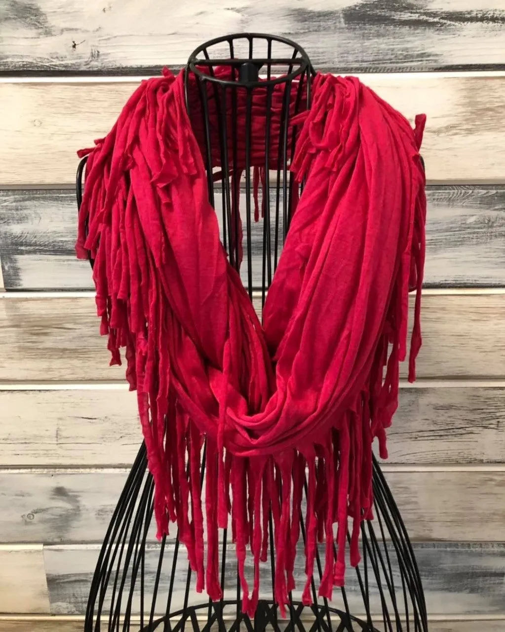 Fringe Tassel Scarf Fuschia