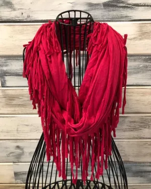 Fringe Tassel Scarf Fuschia