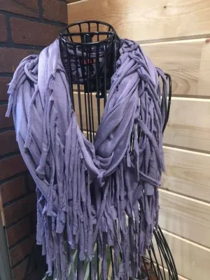 Fringe Tassel Scarf Lt Purple