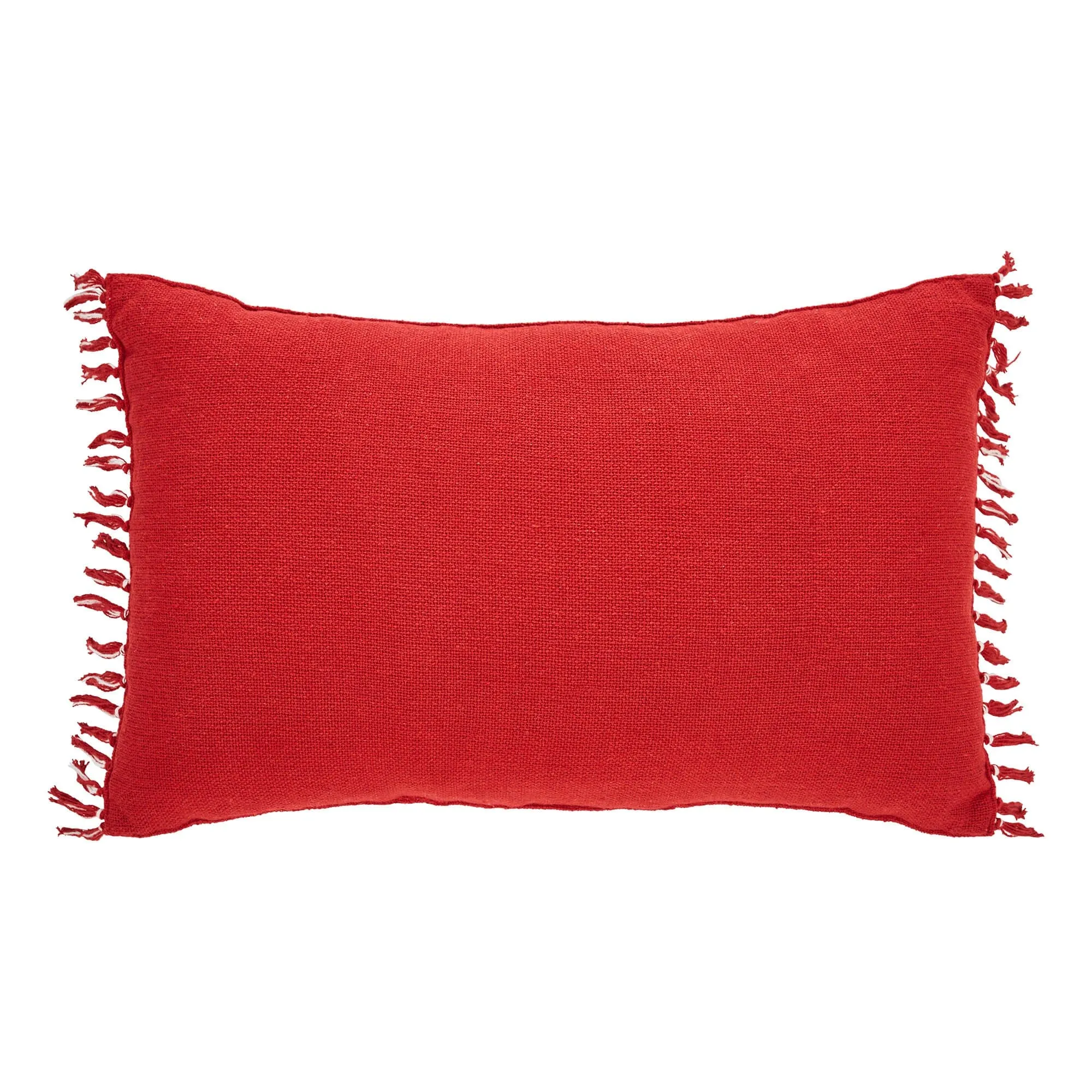 Gallen Red Fringed Pillow 14x22"