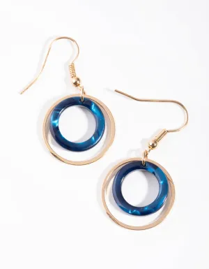 Gold Acrylic Loop Drop Earrings