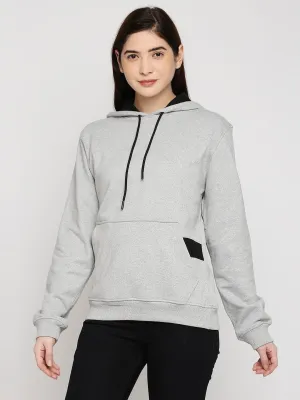 Grey Relaxed Fit Hoodie | Recycled Polyester   Recycled Cotton Blend