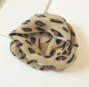 Khaki Leopard Infinity Scarf