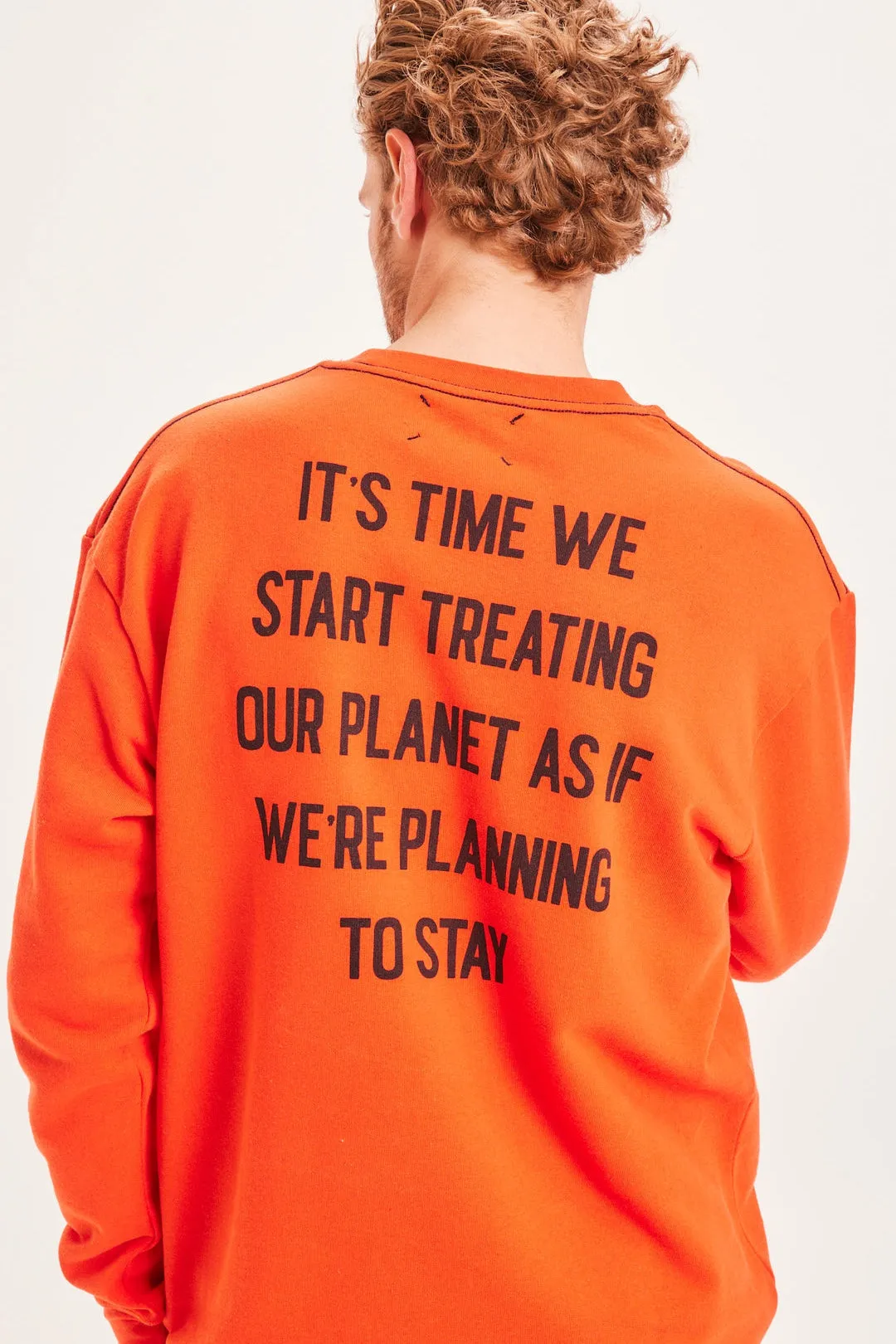Knowledge Cotton Back printed oversized sweat REBORNTM - GRS/Vegan