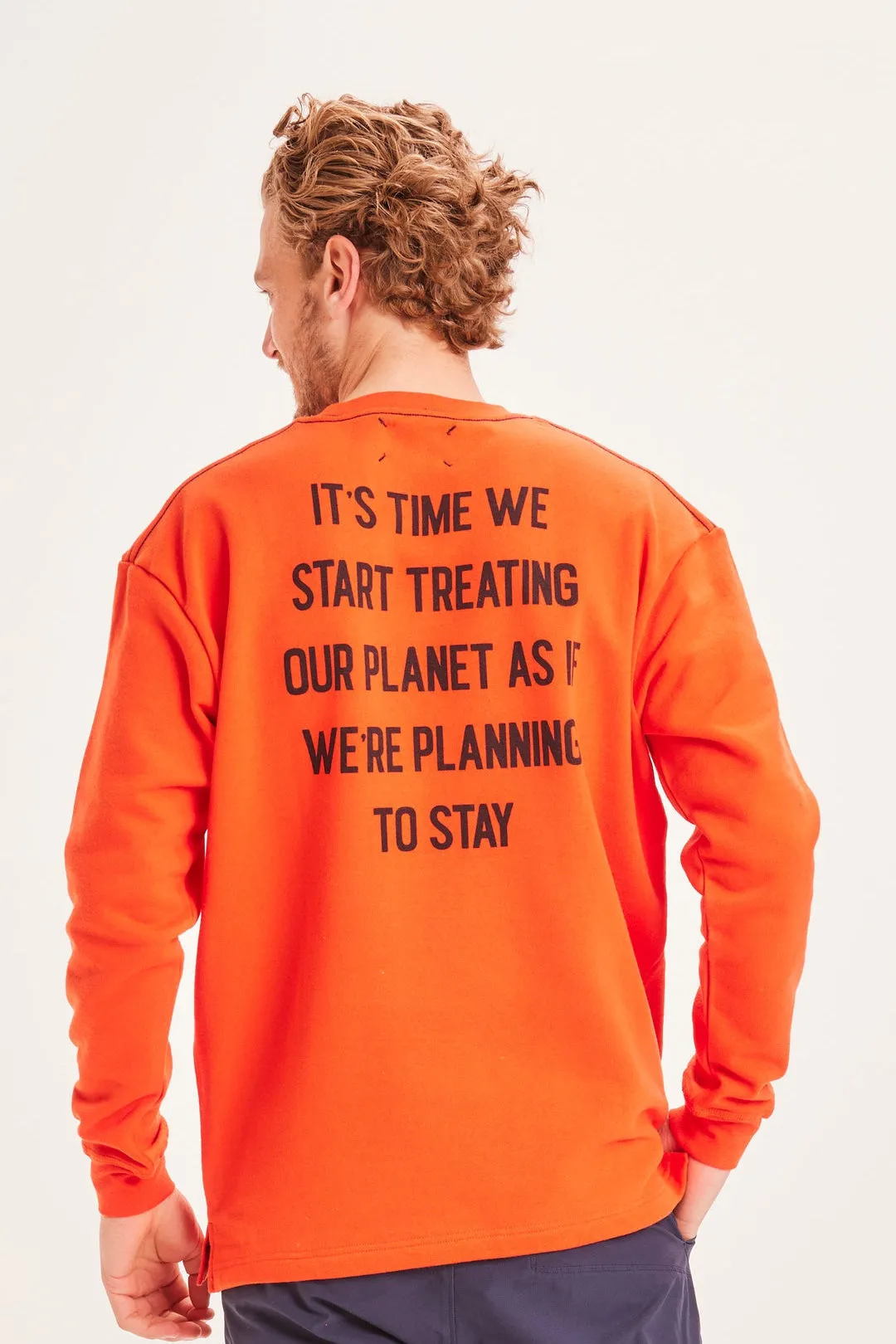 Knowledge Cotton Back printed oversized sweat REBORNTM - GRS/Vegan