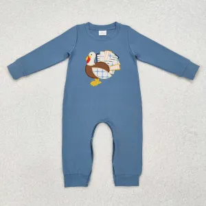 LR1505  turkey embroidery sibling boy romper 202410