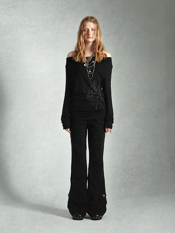 Mid-low Waist Flared Pants