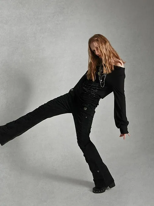 Mid-low Waist Flared Pants