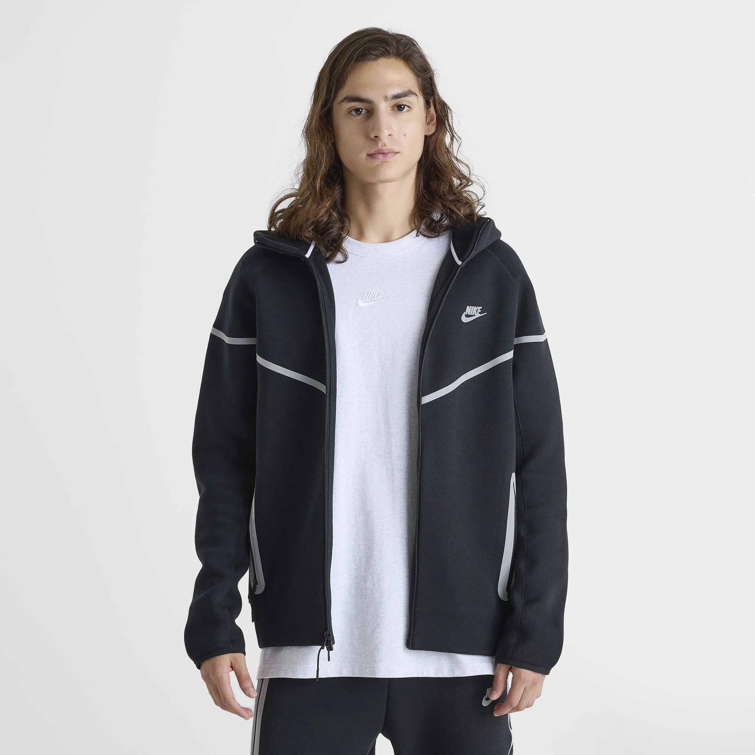Nike Tech Windrunner Reflective Full Zip Fleece Jacket Black / Bemis Silver