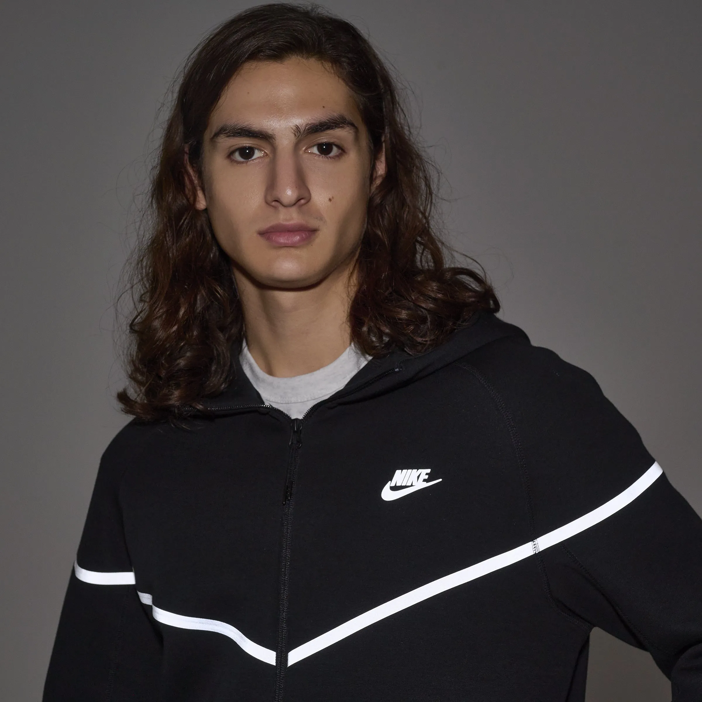 Nike Tech Windrunner Reflective Full Zip Fleece Jacket Black / Bemis Silver
