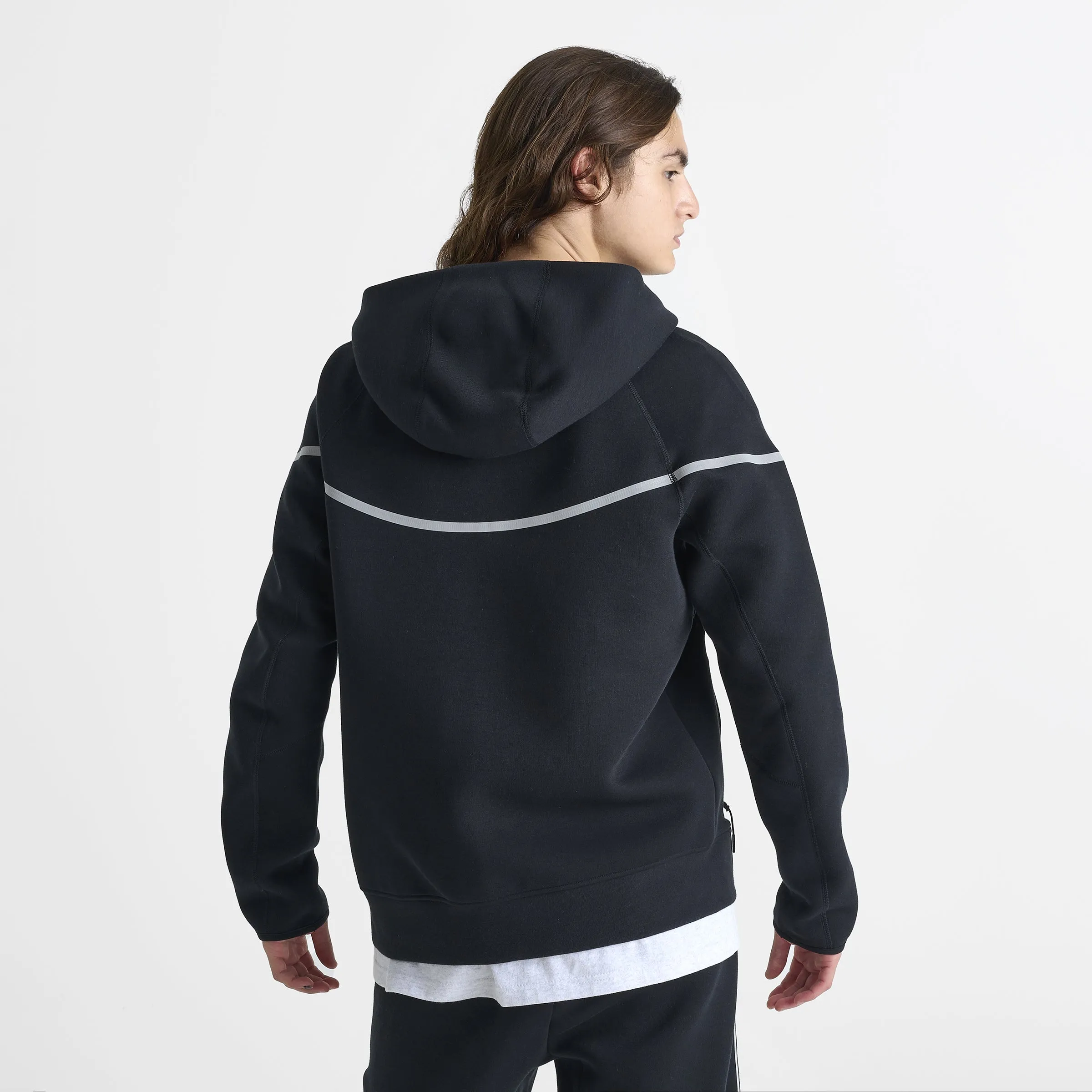 Nike Tech Windrunner Reflective Full Zip Fleece Jacket Black / Bemis Silver