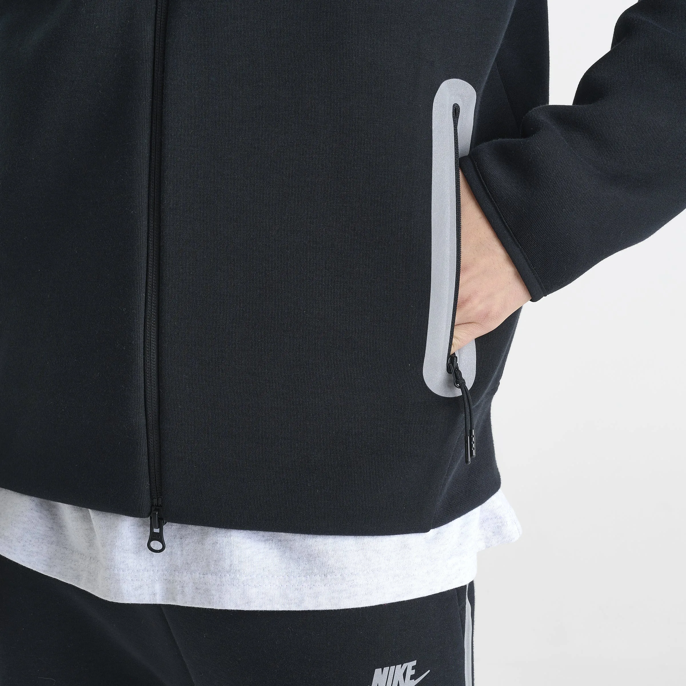 Nike Tech Windrunner Reflective Full Zip Fleece Jacket Black / Bemis Silver