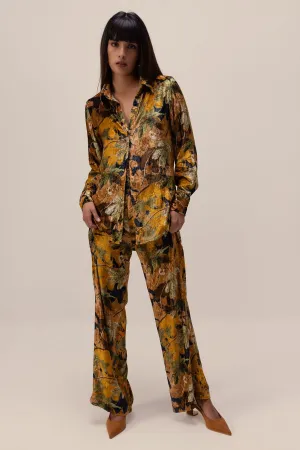 Ochre Abstract Print Co-ord Set