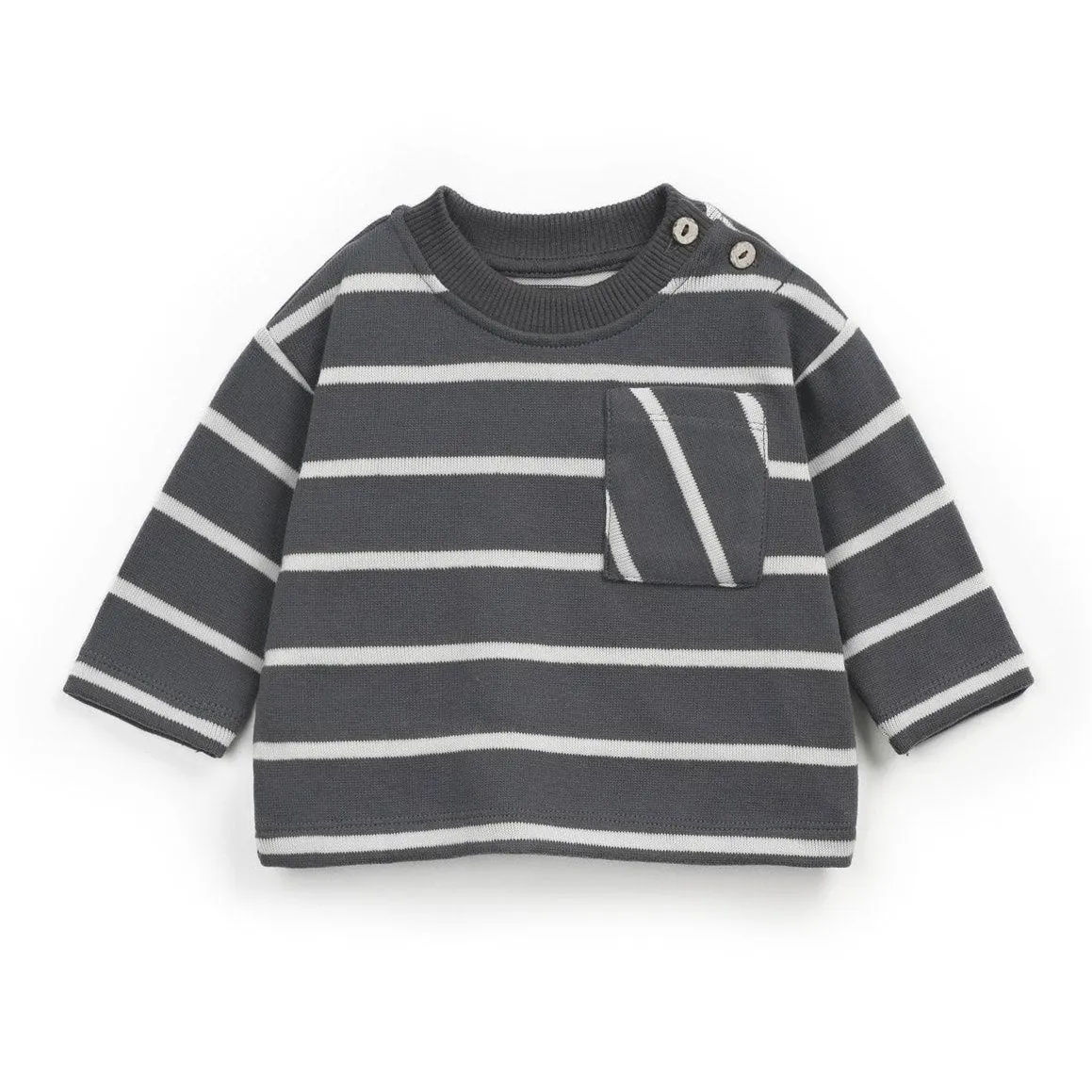 Play Up - Recycled Long Sleeve Top - Slate Stripe