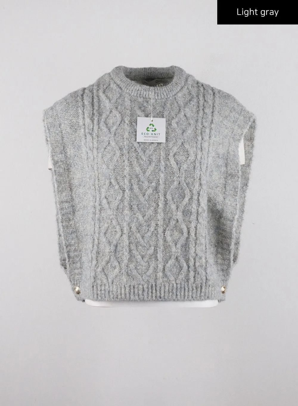 Recycled Polyester Cable Knit Sweater Vest CD314