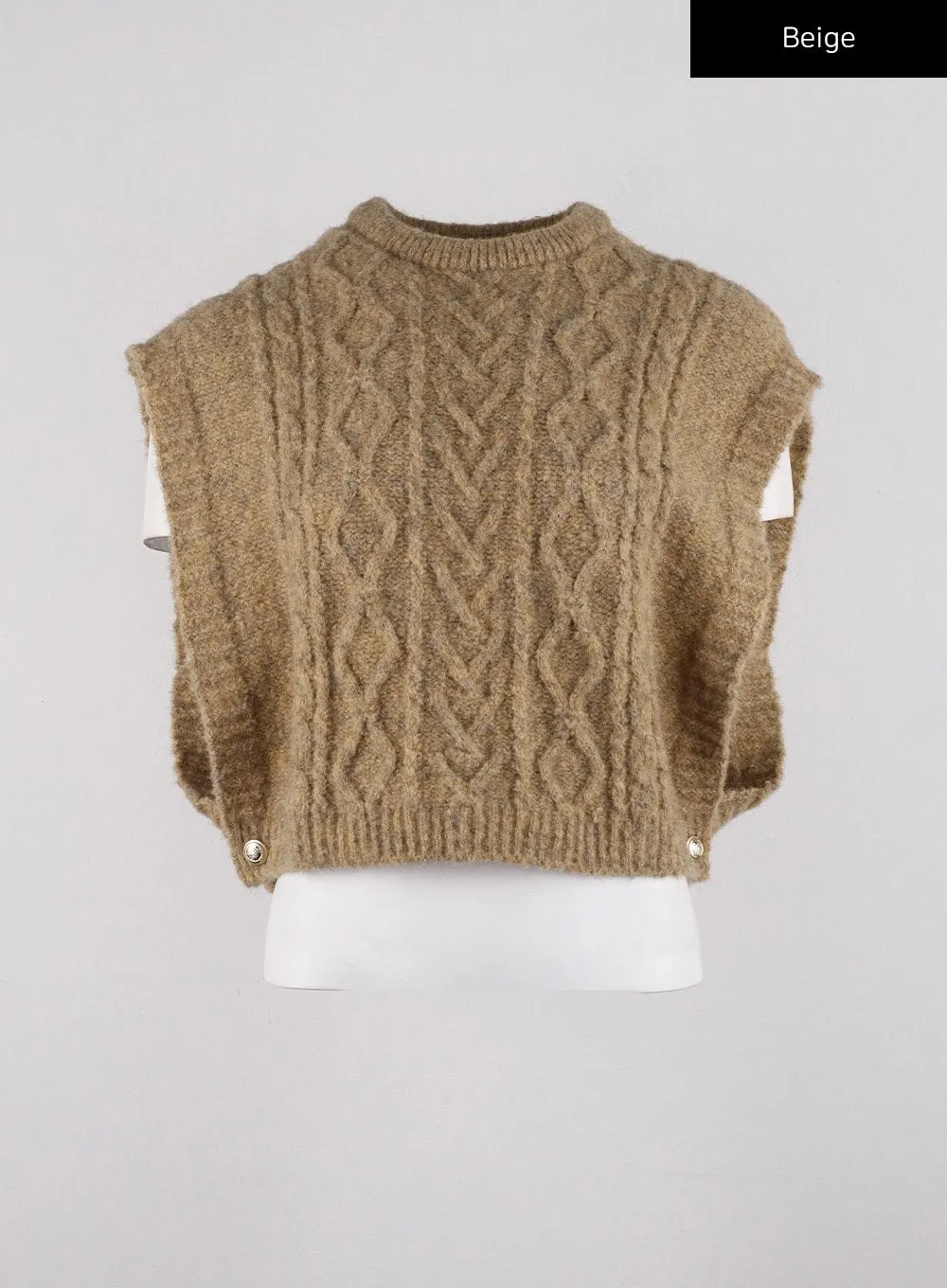 Recycled Polyester Cable Knit Sweater Vest CD314