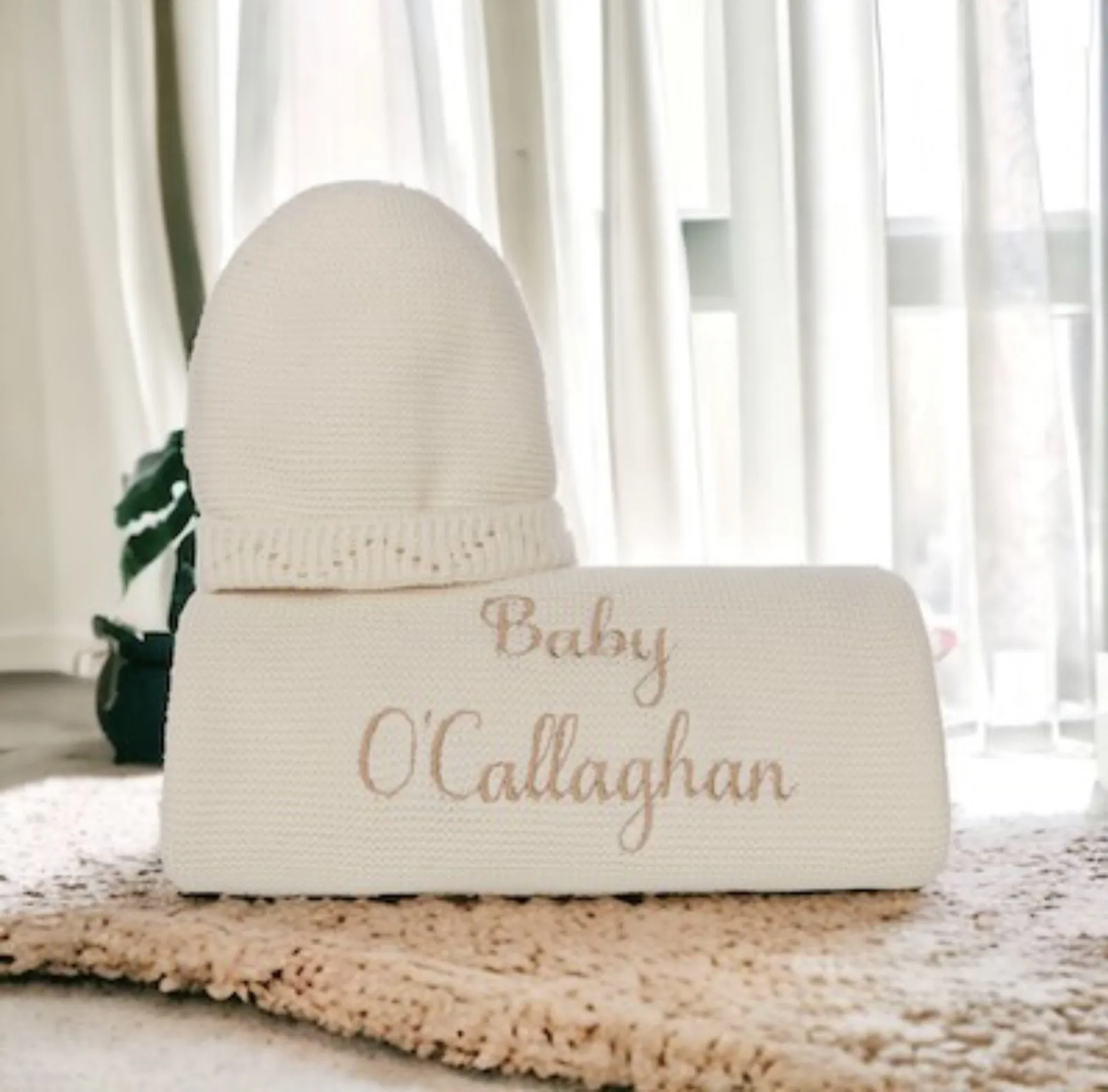 Signature Cotton Blanket and Hat Gift Box