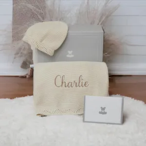 Signature Cotton Blanket and Hat Gift Box