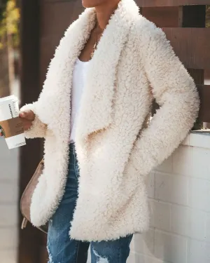 Teddy Bear Coat Winter Warm Loose Oversized  Fleece Jacket Pockets Coat