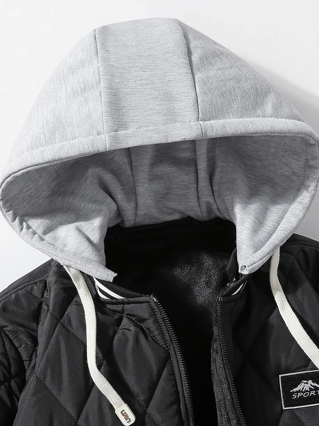 Teddy Lined Detachable Hooded Quilted Coat