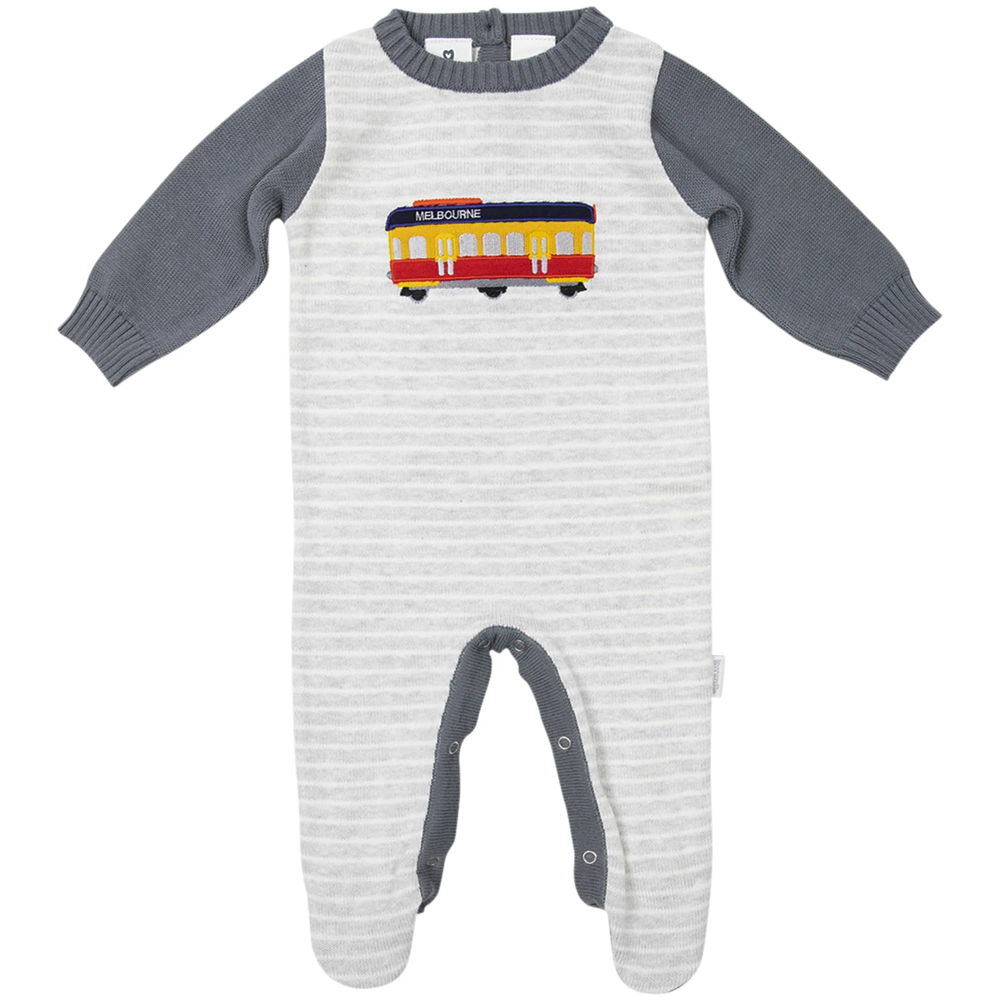 Tram Knit Romper Grey