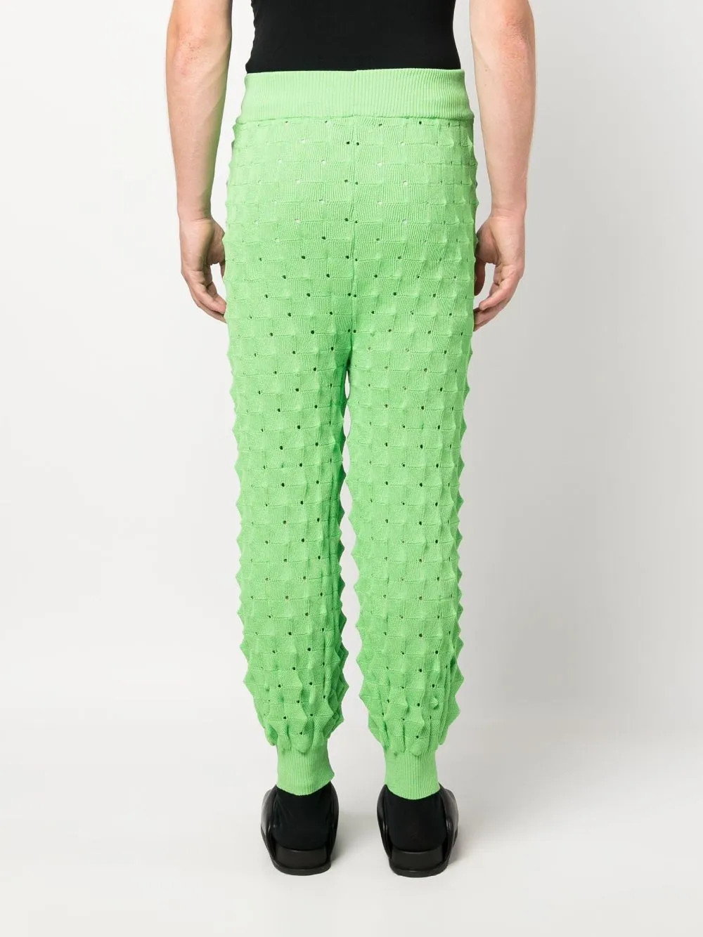 Transparent Spike Knit Pant - Green Spike